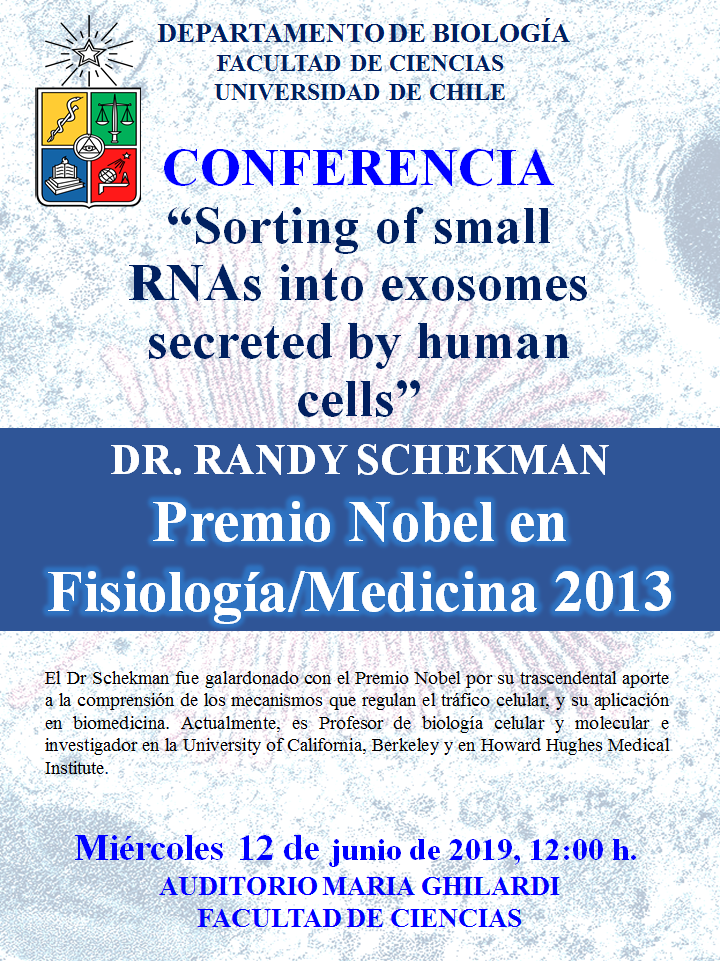 Invitación conferencia Dr. Randy Schekman, Premio Nobel en Fisiología/Medicina 2013 graphic