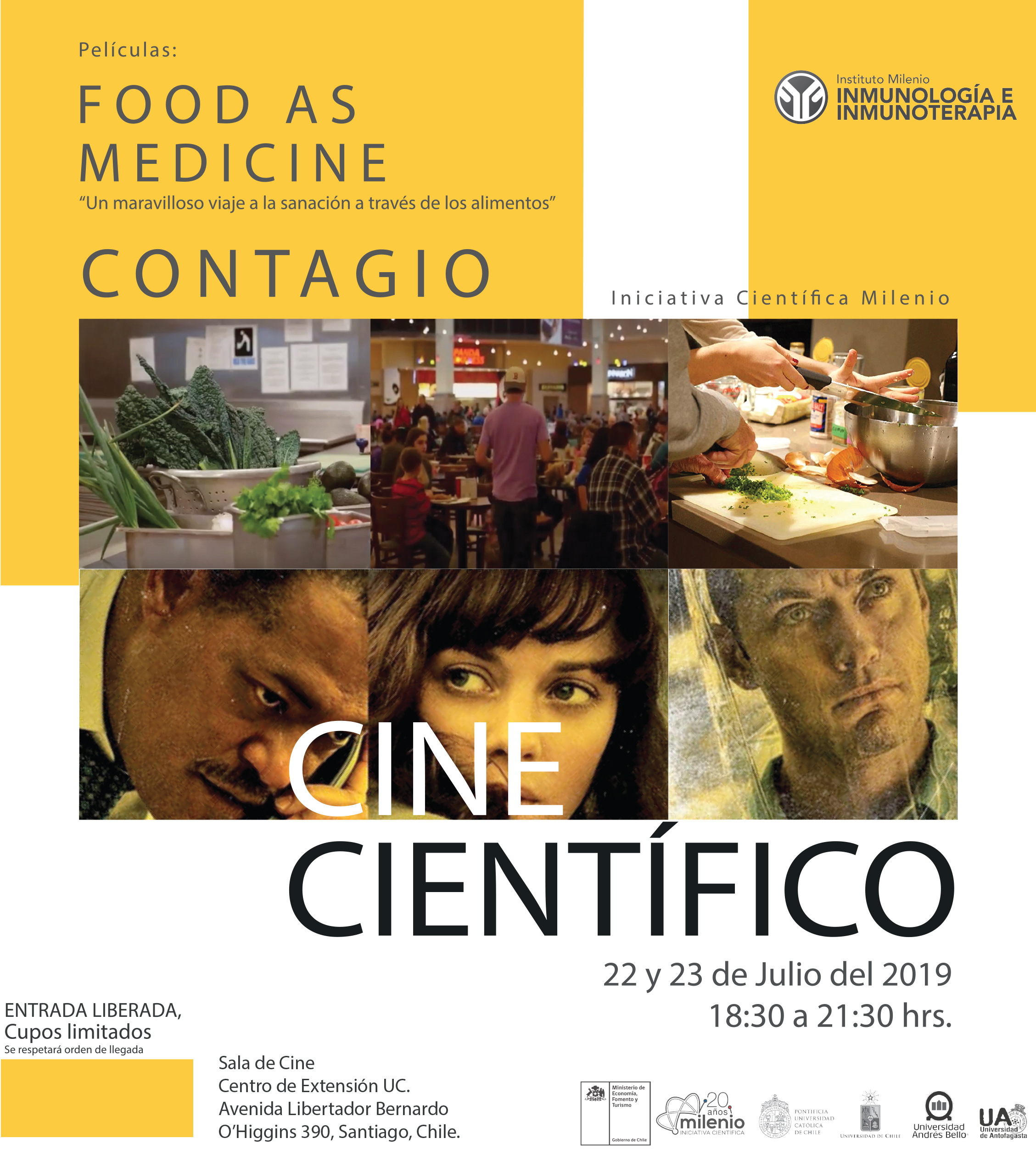 Actividad Cine Científico, organizado por Instituto Mileno en Inmunología e Inmunoterapia graphic